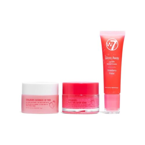 6174KuuweHL._SL1500_.jpg W7 Sweet Dreams Lip Care Gift Set - Overnight Mask, Balm & Scrub - Strawberry