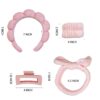 7 Pcs Spa Set, Facial Headband and Wristband Set, Skincare Accessories, College Style Girl Idea Gifts, Hair Accessories for Women and Girls (Pink)