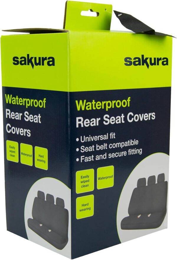 619qMbFAAL._AC_SL1500_.jpg Sakura Car and Van Rear Seat Protector - 1 Waterproof Hard Wearing Cover in Black - Universal Easy Fit - Wipe Clean