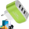 Port USB Charger | 3 Light USB Charger Socket | Smart Multiple Ports, Wall Socket Adapter | for Smartphone and Home Devices