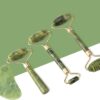 Jade Roller & Gua Sha Set 5-in-1, Full Body Massage Tools | Gua Sha Facial Tool Set Portable cooling Xiuyan Jade design for skincare, travel and gifting.