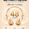 Wentronic Y05 Active Noise Cancelling Over Ear Headphones, Bluetooth 5.3 Wireless Headphones with Mic, 48H Playtime, USB-C Fast Charging, Hi-Res Audio, Starlight