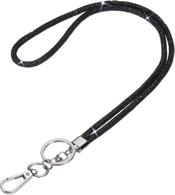 61DCejF21NL._AC_SL1500_.jpg PATIKIL Bling Lanyard, Rhinestone Crystal Lanyard Chain Diamond Neck Strap Keychain with Metal Clasp & Keyring