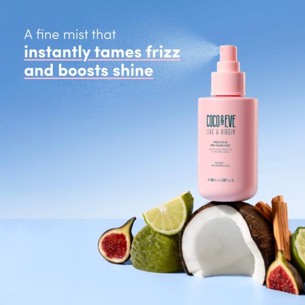 61DKf-GZuL._SL1140_.jpg Coco & Eve Like A Virgin Frizz Fix & Pro Shine Mist - 72H Frizz Control & Instant Shine | Lightweight Heat Protectant | Moisturizing, Detangling Spray | For Damaged Hair & All Hair Types (5.07 fl oz)