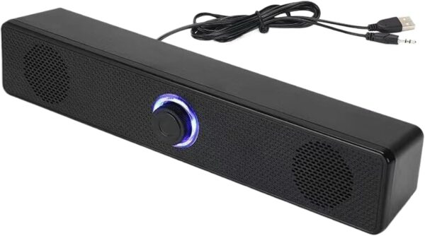 Sound Bar - Home Theater Audio System for Wireless, Deep Bass, Volume Boost, Projector, Surround Experience with Easy Connection, TV Speaker for Desktop, Laptop, Computer, 11.65x2.17x2.36 Inches
