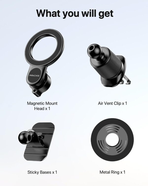 61FWx1pxRbL._AC_SL1500_.jpg Miracase for MagSafe Car Mount【Won’t Block Vent & 20 Strongest Magnets】 Magnetic Phone Holder for Car Phone Holder Mount Dash for Car Accessories for Women Men for iPhone 17 Pro Max Air 16 15 14 13 12
