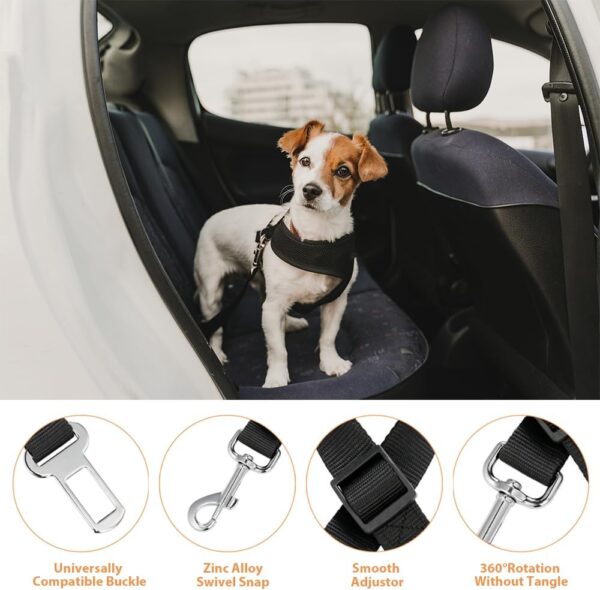 Ram® 2 X Dog Car Seat Belts 70CM Adjustable Car Seatbelt Harness Strap For Dogs Cat Travel Strong Durable Clip On Pet Travel Seat Belt