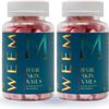61HVvEZYt8L._AC_SL1080_.jpg WEEM Hair Skin and Nails Gummies - Supports Healthy Hair - Vegan biotin Vitamins for Women & Men Supports Faster Hair Growth, Stronger Nails, Healthy Skin, Extra Strength (2)