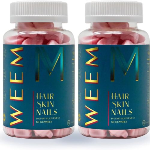 61HVvEZYt8L._AC_SL1080_.jpg WEEM Hair Skin and Nails Gummies - Supports Healthy Hair - Vegan biotin Vitamins for Women & Men Supports Faster Hair Growth, Stronger Nails, Healthy Skin, Extra Strength (2)