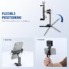 61I8gs9GhvL._AC_SL1500_.jpg NEEWER Smartphone Tripod Mount Aluminum Alloy, 360° Rotatable Phone Stand Holder Clamp with Cold Shoe & Arca Type Base Compatible with iPhone 15 Pro Max Galaxy S24 Ultra Pixel & 2.6"-4" Wide Phones
