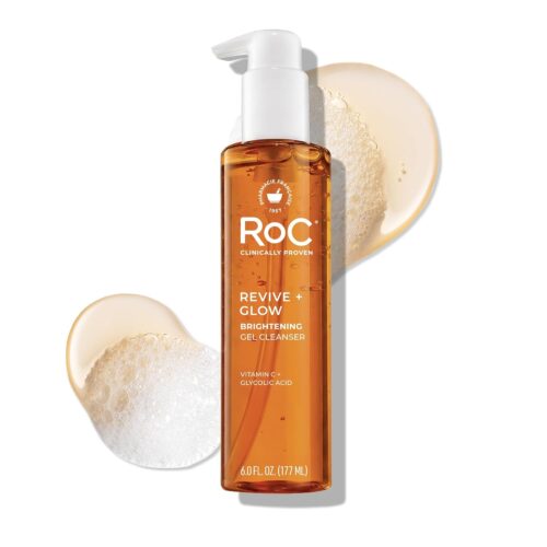 61ILrFzgh7L._SL1500_.jpg RoC Multi Correxion Revive + Glow Gel Vitamin C Cleanser, Face Wash, Facial Cleanser with Glycolic Acid, Paraben-Free, Sulfate-Free Skin Care - 6 Ounces