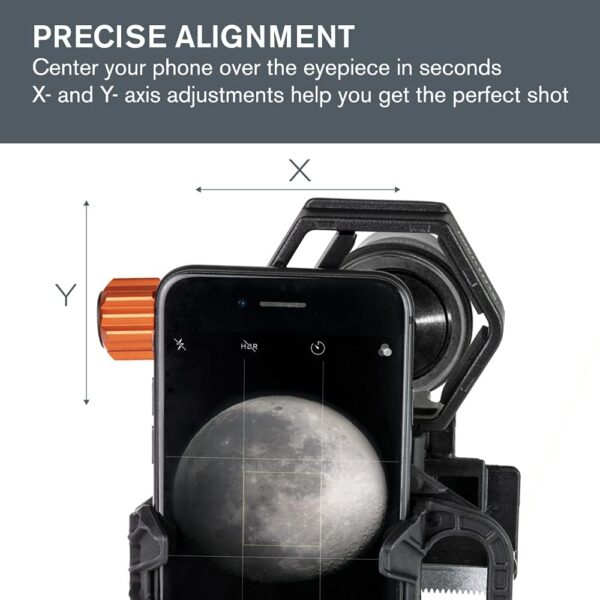 Celestron 81038 NexGo DX Universal Digiscoping and Astroimaging Smartphone Adapter Kit with Bluetooth Remote - Connects Your Smartphone Camera to an Eyepiece to Capture Images and Video, Black