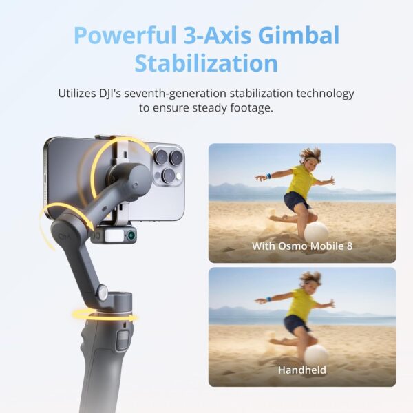 61Jp0N2LnHL._AC_SL1500_.jpg DJI Osmo Mobile 8 Advanced Tracking Combo Gimbal Stabilizer for Phone, AI Native Tracking with Audio & Lighting, 360° Pan Rotation, Built-in Extension Rod&Tripod, 10h Battery