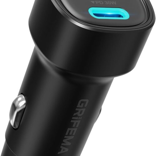 61KO2HU9vXL._AC_SL1500_.jpg GRIFEMA 48W Car Charger Fast Charge, Dual Port Cigarette Lighter Adapter, 30W USB C PD and 18W USB A QC 3.0, 12V 24V for iPhone 16 15 14, Samsung Galaxy, iPad