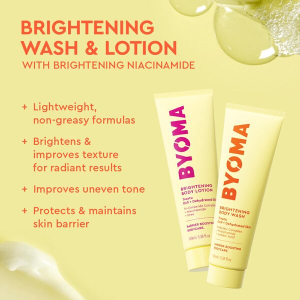 61Kv1vORp4L._SL1000_.jpg BYOMA Body Care Trial and Travel Kit (6-Piece Set) - Support the Skin Barrier with Hydrating, Brightening, and Sensitive Travel Size Body Wash and Lotion