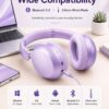 Wentronic Y05 Bluetooth Over-Ear Headphones with Active Noise Cancelling, Hi-Res Audio, 48H Playtime, Built-in Mic, Wired/Wireless, Works with iOS, Android & PC, Purple