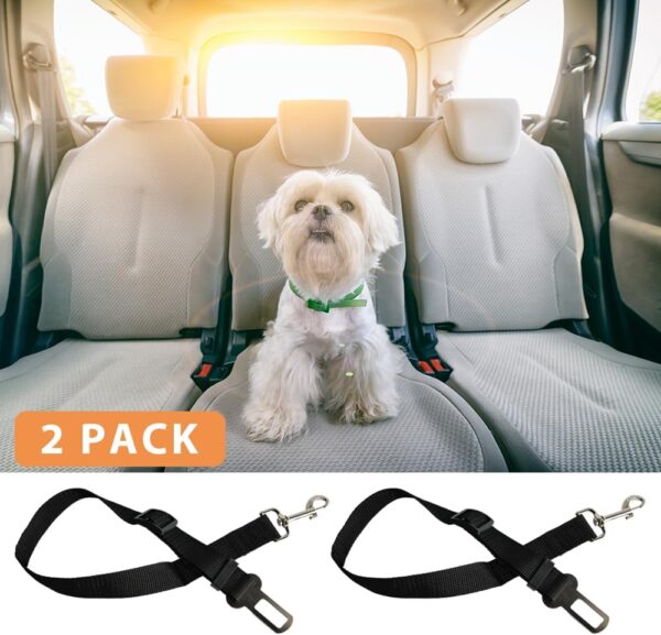 Ram® 2 X Dog Car Seat Belts 70CM Adjustable Car Seatbelt Harness Strap For Dogs Cat Travel Strong Durable Clip On Pet Travel Seat Belt