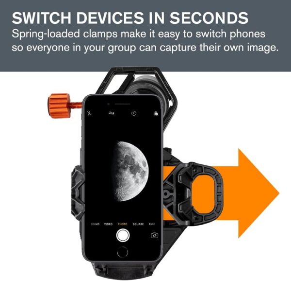 Celestron 81038 NexGo DX Universal Digiscoping and Astroimaging Smartphone Adapter Kit with Bluetooth Remote - Connects Your Smartphone Camera to an Eyepiece to Capture Images and Video, Black
