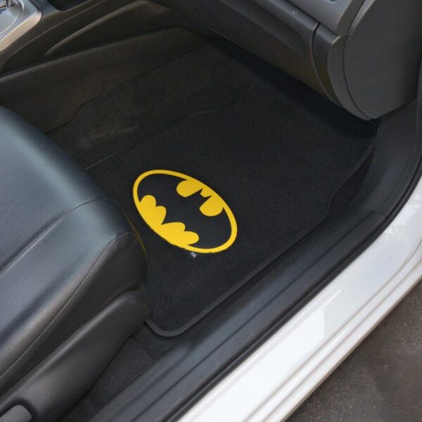 61Qn5lUZOPL._AC_SL1000_.jpg BDK WBMT-1301 Batman Carpet Car Floor Mats Black & Yellow Logo - 4 Pieces, Rubber Backing, Front & Rear Full Set