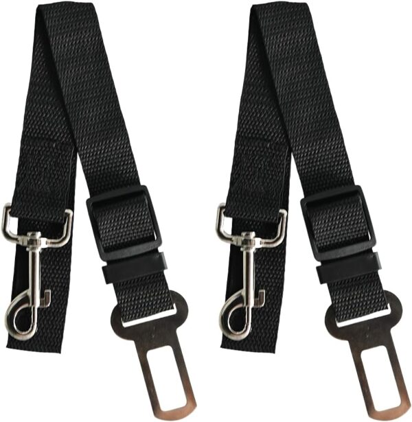 Ram® 2 X Dog Car Seat Belts 70CM Adjustable Car Seatbelt Harness Strap For Dogs Cat Travel Strong Durable Clip On Pet Travel Seat Belt