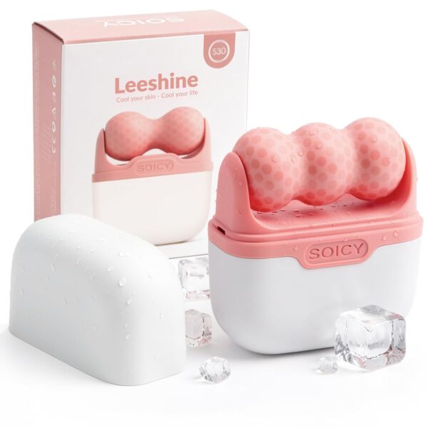 61UI3u2pN1L._SL1500_.jpg Leeshine Ice Roller Set for Face and Eyes - Facial Skin Care Tools with 2 Cold Therapy Face Roller and Premium Travel Case, Self Care Gift for Men Women (Pink)