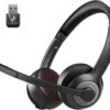61WFcX3PO6L._AC_SL1500_.jpg JIAMQISHI Wireless Headset with Mic for Work, Bluetooth V5.2 Headphones with AI Noise Cancelling Microphone, USB Dongle, Clear Calls & Mic Mute, for Laptop, PC, iPhone & Android Phones