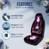 GENANY Horror Nightmare Skellington Couple 2 Front Car Seat Covers, Black/White Polyester, Universal Fit, Automotive Seat Covers, Compatible with Car, Truck, SUV