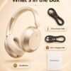 Wentronic Y05 Active Noise Cancelling Over Ear Headphones, Bluetooth 5.3 Wireless Headphones with Mic, 48H Playtime, USB-C Fast Charging, Hi-Res Audio, Starlight