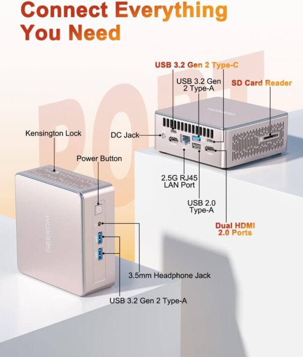 61YBFyOwbML._AC_SL1500_.jpg GEEKOM A5 Business Mini PC Idea Light Gaming/Education, AMD Ryzen 7, 16GB RAM(Expandable to 64GB), 512GB NVMe SSD, Windows 11 Pro Desktop Computer Supports Quad Display/4K Video Streaming
