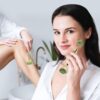 Jade Roller & Gua Sha Set 5-in-1, Full Body Massage Tools | Gua Sha Facial Tool Set Portable cooling Xiuyan Jade design for skincare, travel and gifting.