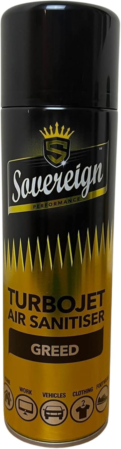 61ZTlwKMlL._AC_SL1500_.jpg 3 x Sovereign Designer Fragrances Savage Greed RADA Car Home Office Gym Turbojet Air Sanitiser Freshener Blast Spray Cans 500ml Bundle