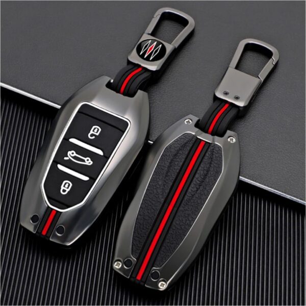 Zinc Alloy Car Key Cover Cases for Peugeot 3008 208 308 508 408 307 4008 for Citroen C4 C4L C3 C6 C3-XR Picasso DS3 DS4 DS5 3 Buttons (A, Matt color)