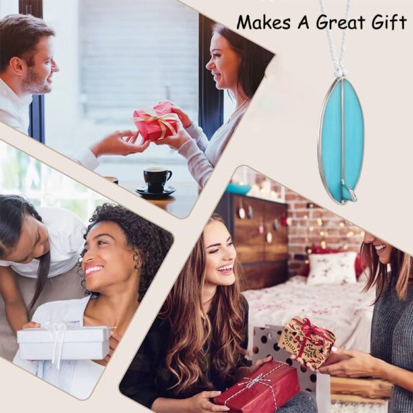 Surfboard Car Decor Charm Beach Rear View Mirror Accessories Stained Glass Car Accessories Ocean Decor Hanging Sun Catcher Surfer for Women Man