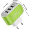 Port USB Charger | 3 Light USB Charger Socket | Smart Multiple Ports, Wall Socket Adapter | for Smartphone and Home Devices