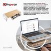 Properav Universal Computer Monitor Desk Riser Stand with Drawer Storage for PC TV Laptop - Wood Effect