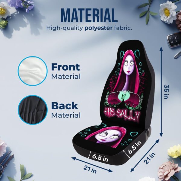 GENANY Horror Nightmare Skellington Couple 2 Front Car Seat Covers, Black/White Polyester, Universal Fit, Automotive Seat Covers, Compatible with Car, Truck, SUV