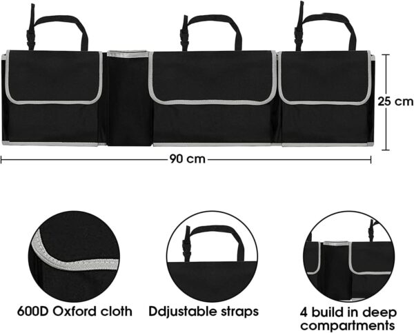 61hKCSlqTIL._AC_SL1500_.jpg TANNESS Car Boot Seat Organiser with Adjustable Straps - Storage Accessories Organisers - Seat Back Protectors, Medium Large Interior Travel Storage, Foldable Cargo Net Car Backseat Cover Gadgets