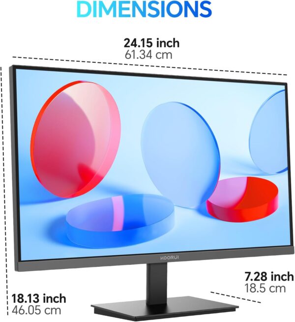 61iV0I9NrL._AC_SL1500_.jpg KOORUI E2711F 27 Inch FHD Monitor, Gaming 100Hz, IPS Computer Monitors, 1080P Pc Screen, Adaptive Sync, 5ms, VESA 100x100mm, Eye Care, HDMI, VGA
