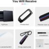 61jEY4Wwf4L._AC_SL1500_.jpg for BMW Key Fob Cover with Keychain, Carbon Fiber Metal Key Fob Case Fit for BMW 2025 2026 New X5 X7 7 iX X6 i5 M60 i7 Series, Full Protection Car Key Cover Shell Accessories for Man and Woman