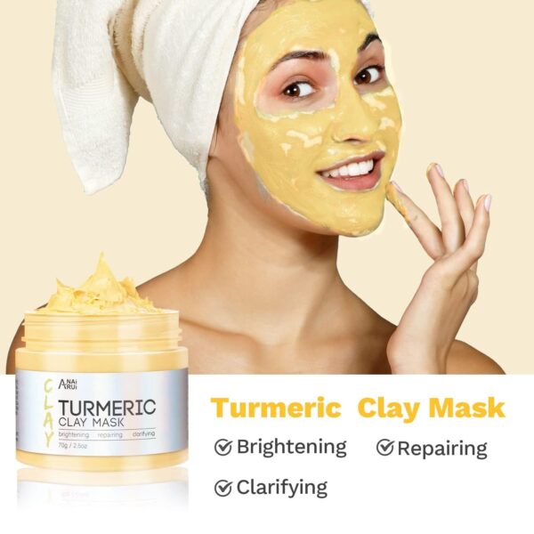 61jY1LFxFsL._SL1500_.jpg ANAI RUI 3 Pcs Face Mask Set - Turmeric Clay Mask - Green Tea Face Mask - Dead Sea Mud Mask for Oily Skin, Blackheads & Pores -Spa Gift Set Self Care for Women Teens 2.5 oz Each