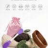 5PCS Face Roller & Gua Sha Facial Tools, Face Massage for Wrinkle Reduction & Puffiness Relief, Includes Silicone Scrubber, Headband & Travel Pouch, Jawline Sculpting and Pore Cleansing Set
