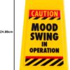 Boxer Mood Swing Novelty Warning Sign – Joke Gifts For Women Wife Or Girlfriend – Moody Teenager Gift – Office Secret Santa For Colleague, Yellow