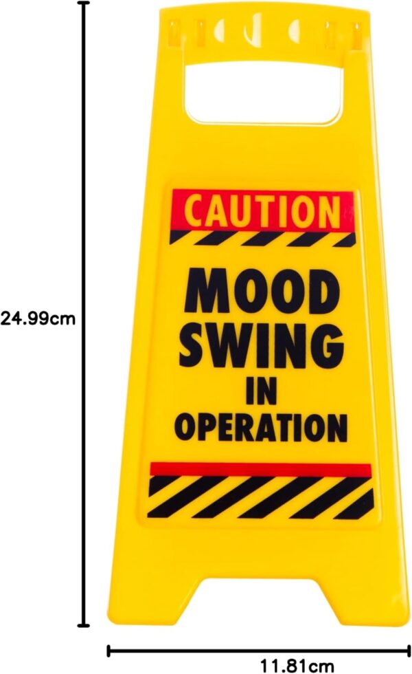 Boxer Mood Swing Novelty Warning Sign – Joke Gifts For Women Wife Or Girlfriend – Moody Teenager Gift – Office Secret Santa For Colleague, Yellow