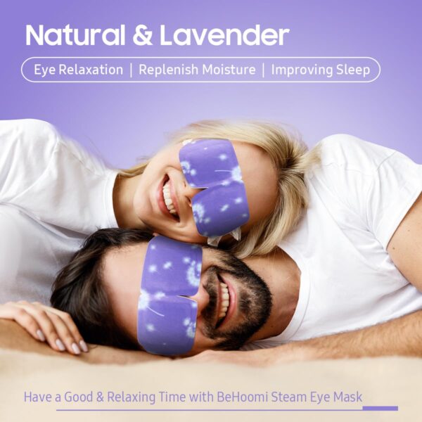 61l9bc8KBlL._SL1200_.jpg BeHoomi Steam Eye Mask, 10Packs Heated Eye Mask, Self Heating Disposable SPA Warm Compress for Eyes Sleep Mask, Travel Essentials & Relaxation Gifts for Women (Lavender Scent)