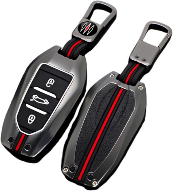 Zinc Alloy Car Key Cover Cases for Peugeot 3008 208 308 508 408 307 4008 for Citroen C4 C4L C3 C6 C3-XR Picasso DS3 DS4 DS5 3 Buttons (A, Matt color)
