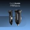 61mD31JlpL._AC_SL1500_.jpg PORTENTUM Car Charger Adapter 54W + 60W USB-C Cable included – Dual and simultaneous – USBC PD 36W + USBA QC 18W – Cigarette Lighter USB Charging for iPhone iPad Android Tablet Smartphone