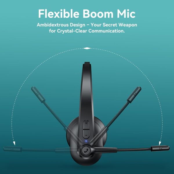 61nH7n3jlIL._AC_SL1500_.jpg Sarevile Bluetooth Headset with USB Dongle for Computer, Single-Ear Wireless Headset with Noise Cancelling Microphone for Office & Truckers, Bluetooth V5.2 with Mute Button for Work