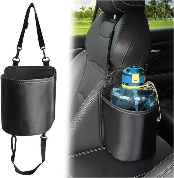 61oAUfzhwZL._AC_SL1200_.jpg BESULEN Car Seat Side Large Cup Holder, Hanging Storage Bag for Drink Water Bottle Baby Stuff, Multi-Functional Auto Organizer with Waterproof Liner, Universal Car Accessories Road Trip Essentials