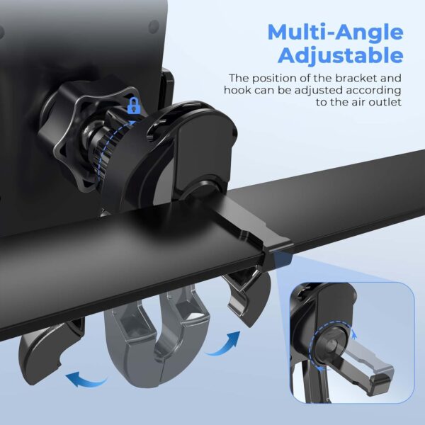 61oVjlKELL._AC_SL1500_.jpg Brencco Car Phone Holder Air Vent, 360° Rotation Car Phone Holder Hook Clip & Legs Double Support One Button Release for Cars Vent for iPhone, Galaxy, All 4.0''-7.0'' Smartphones