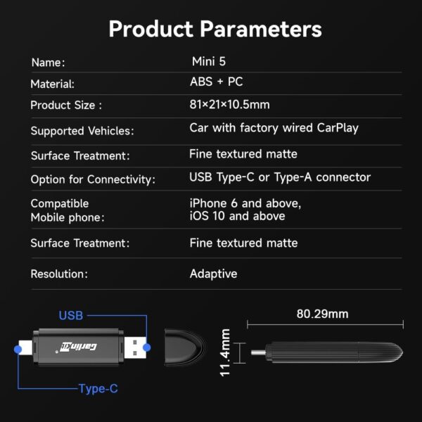 61odYLJDnxL._AC_SL1000_.jpg Carlinkit Wireless CarPlay adapter uk,For cars with built-in Car Play,For VW Audi Volvo Renault Opel Citroen Toyota Peugeot KIA Hyundai(Model year:2016 to 2025),Support IOS11+ and online upgrade